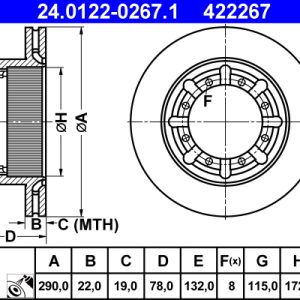 Disc frana ATE 24.0122-0267.1 – RENAULT | AutoRival