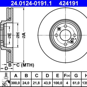 Disc frana ATE 24.0124-0191.1 – RENAULT | AutoRival