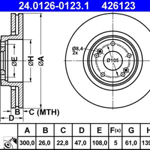 Disc frana ATE 24.0126-0123.1 – RENAULT | AutoRival