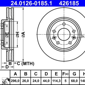 Disc frana ATE 24.0126-0185.1 – RENAULT | AutoRival