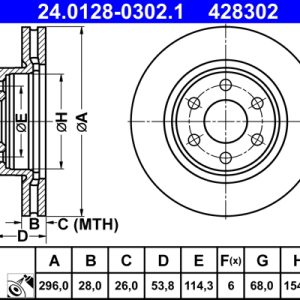 Disc frana ATE 24.0128-0302.1 – RENAULT | AutoRival