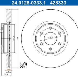Disc frana ATE 24.0128-0333.1 – RENAULT | AutoRival