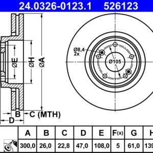 Disc frana ATE 24.0326-0123.1 – RENAULT | AutoRival