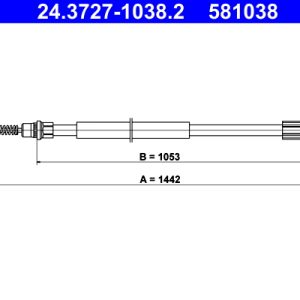 Cablu frana de parcare ATE 24.3727-1038.2 – RENAULT | AutoRival