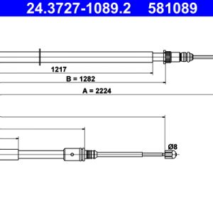 Cablu frana de parcare ATE 24.3727-1089.2 – RENAULT | AutoRival