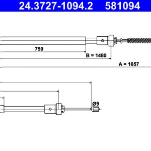 Cablu frana de parcare ATE 24.3727-1094.2 – RENAULT | AutoRival