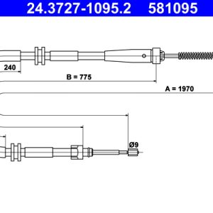 Cablu frana de parcare ATE 24.3727-1095.2 – RENAULT | AutoRival