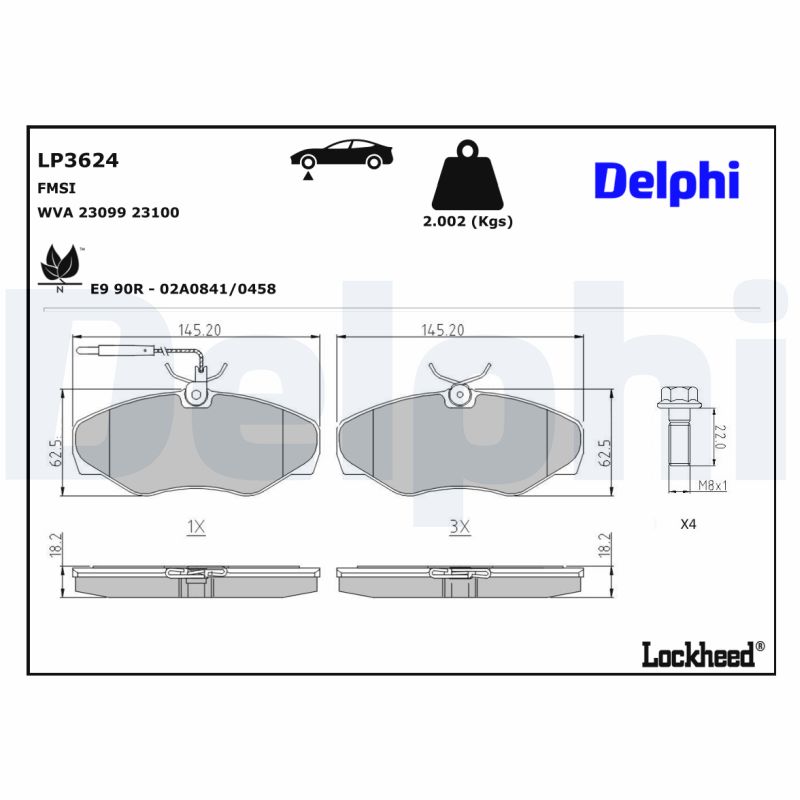 Set placute frana DELPHI LP3624 – RENAULT | AutoRival