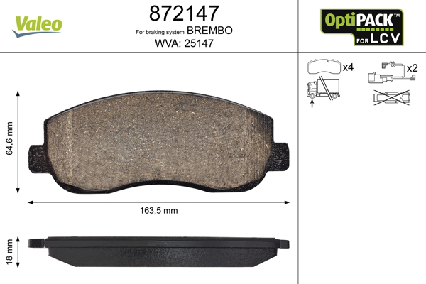 Set placute frana VALEO 872147 – RENAULT | AutoRival