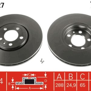 Disc frana SKODA RAPID Spaceback (NH1) 1.6 TDI diesel 105 cai TRW DF4027