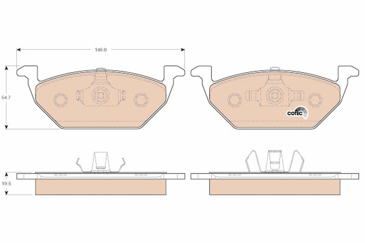 Placute frana SKODA RAPID Spaceback (NH1) 1.4 TSI benzina 125 cai TRW GDB1984