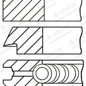 Set segmenti piston SKODA RAPID Spaceback (NH1) 1.2 TSI benzina 105 cai GOETZE ENGINE 08-442300-00