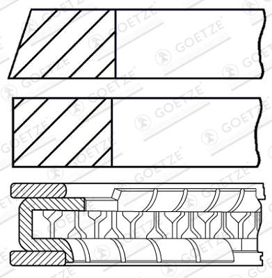 Set segmenti piston SKODA ROOMSTER (5J7) 1.2 TSI benzina 86 cai GOETZE ENGINE 08-443900-00