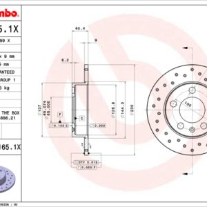Disc frana SKODA SCALA (NW1) 1.6 TDI diesel 95 cai BREMBO 08.7165.1X