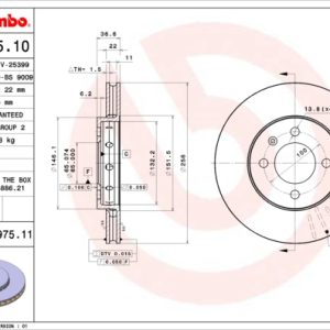 Disc frana SKODA E-CITIGO (NE1) e iV electric 83 cai BREMBO 09.B975.11