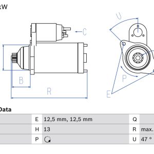 Electromotor SKODA RAPID Spaceback (NH1) 1.4 TDI diesel 90 cai BOSCH 0 986 025 070