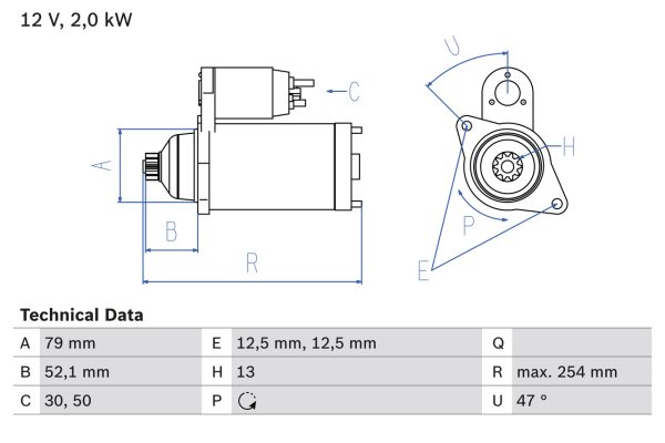 Electromotor SKODA RAPID Spaceback (NH1) 1.4 TDI diesel 90 cai BOSCH 0 986 025 070