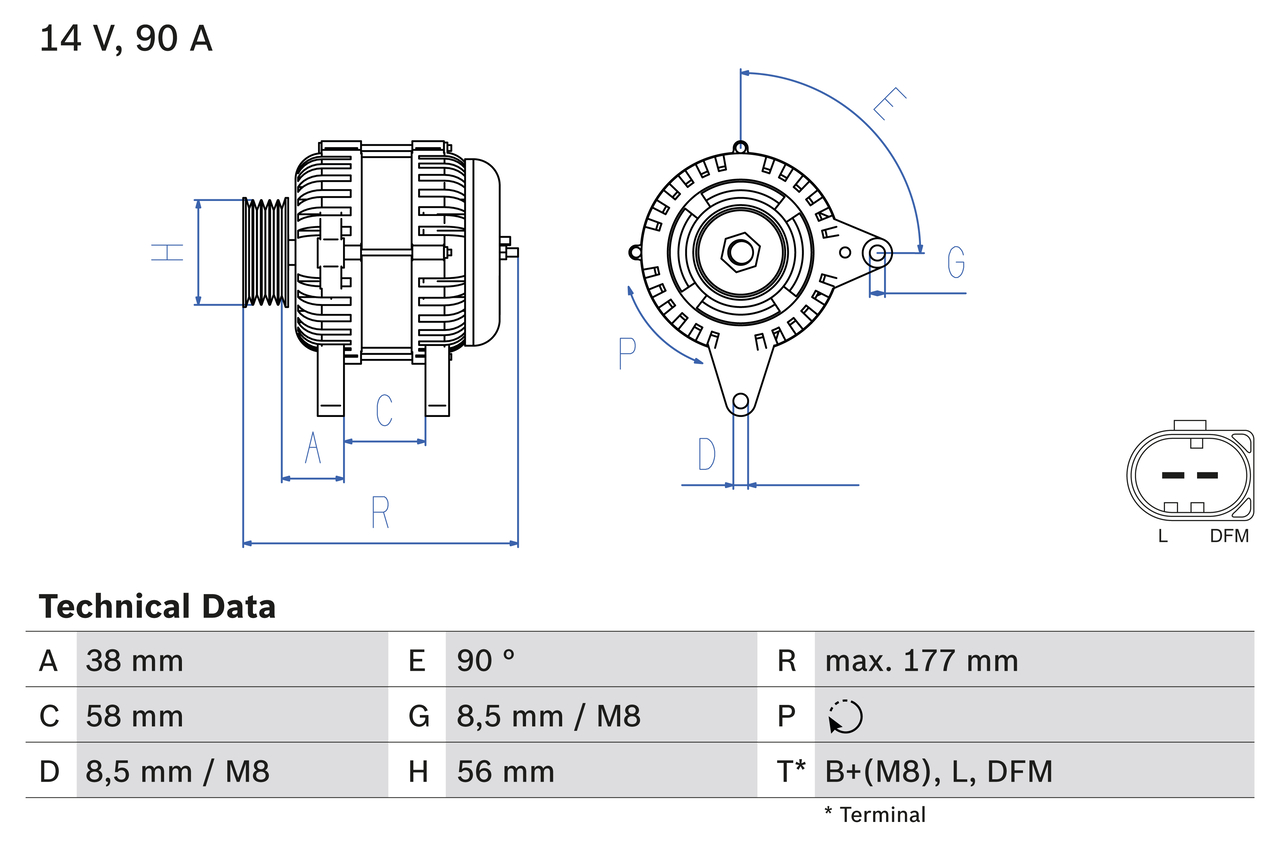 Alternator SKODA RAPID (NH3, NK3, NK6) 1.2 benzina 75 cai BOSCH 0 986 049 101