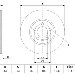 Disc frana SKODA KAMIQ (NW4) 1.5 TSI benzina 150 cai BOSCH 0 986 479 H71