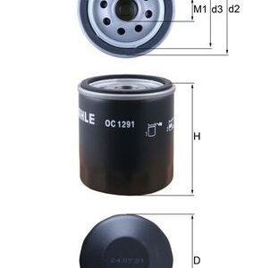 Filtru ulei SKODA RAPID (NH3, NK3, NK6) 1.4 TDI diesel 90 cai MAHLE ORIGINAL OC 1291