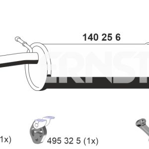 Toba esapament finala SKODA ROOMSTER (5J7) 1.4 benzina 86 cai ERNST 140256