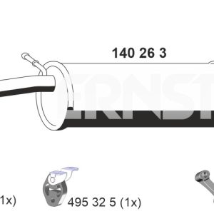 Toba esapament finala SKODA ROOMSTER Praktik (5J) 1.2 TSI benzina 86 cai ERNST 140263