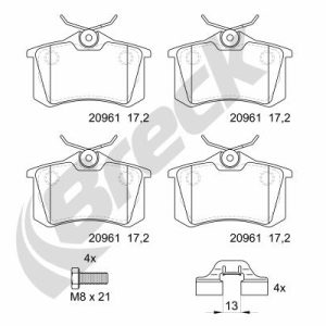 Placute frana SKODA KAMIQ (NW4) 1.0 TGI CNG Benzina/Gaz metan (GNC) 90 cai BRECK 20961 10 704 00