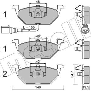 Placute frana SKODA ROOMSTER Praktik (5J) 1.2 TDI diesel 75 cai METELLI 22-0211-2