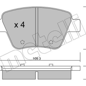 Placute frana SKODA YETI (5L) 2.0 TDI 4x4 diesel 140 cai METELLI 22-0889-0