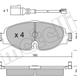 Placute frana SKODA KAROQ (NU7, ND7) 2.0 TDI 4x4 diesel 150 cai METELLI 22-0950-0K