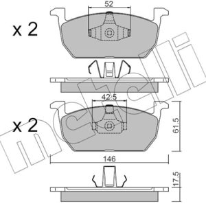 Placute frana SKODA KAMIQ (NW4) 1.6 TDI diesel 115 cai METELLI 22-1214-0