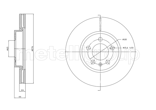 Disc frana SKODA KAMIQ (NW4) 1.5 TSI benzina 150 cai METELLI 23-1842C