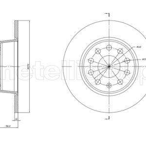 Disc frana SKODA KAROQ (NU7, ND7) 2.0 TSI 4x4 benzina 190 cai METELLI 23-1863C