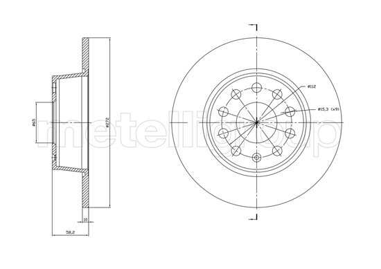 Disc frana SKODA KAROQ (NU7, ND7) 1.5 TSI 4x4 benzina 150 cai METELLI 23-1863C