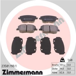 Placute frana SKODA ROOMSTER (5J7) 1.4 TDI diesel 70 cai ZIMMERMANN 23581.190.1
