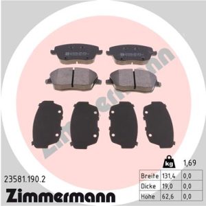 Placute frana SKODA ROOMSTER Praktik (5J) 1.2 benzina 70 cai ZIMMERMANN 23581.190.2