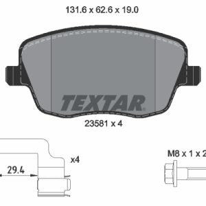 Placute frana SKODA ROOMSTER (5J7) 1.9 TDI diesel 101 cai TEXTAR 2358101