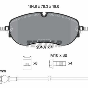 Placute frana SKODA ELROQ 85x 4motion electric 299 cai TEXTAR 2640701