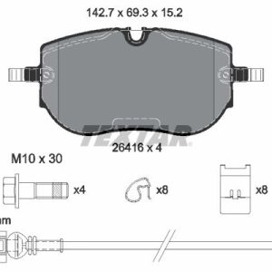 Placute frana SKODA ELROQ 85 electric 286 cai TEXTAR 2641601