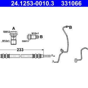 Furtun frana SKODA ROOMSTER (5J7) 1.4 LPG Benzina/Autogaz (GPL) 86 cai ATE 24.1253-0010.3