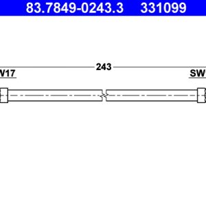 Furtun frana SKODA YETI (5L) 1.2 TSI benzina 105 cai ATE 83.7849-0243.3