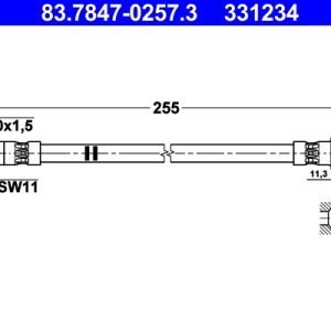 Furtun frana SKODA YETI (5L) 2.0 TDI 4x4 diesel 140 cai ATE 83.7847-0257.3