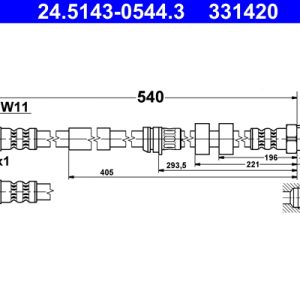 Furtun frana SKODA RAPID (NH3, NK3, NK6) 1.6 TDI diesel 105 cai ATE 24.5143-0544.3