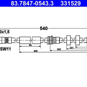 Furtun frana SKODA RAPID (NH3, NK3, NK6) 1.0 TSI benzina 110 cai ATE 83.7847-0543.3