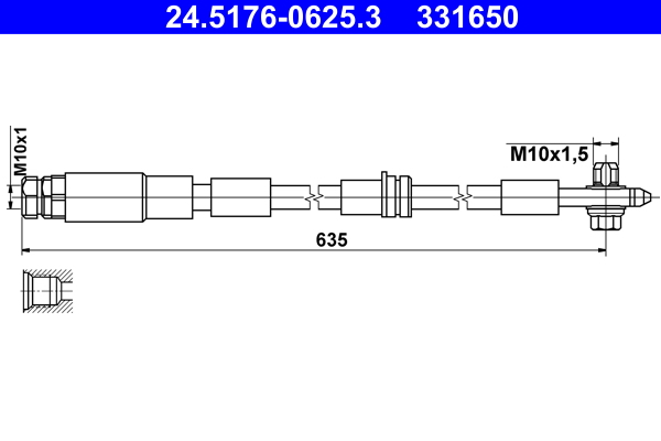 Furtun frana SKODA SCALA (NW1) 1.6 TDI diesel 116 cai ATE 24.5176-0625.3