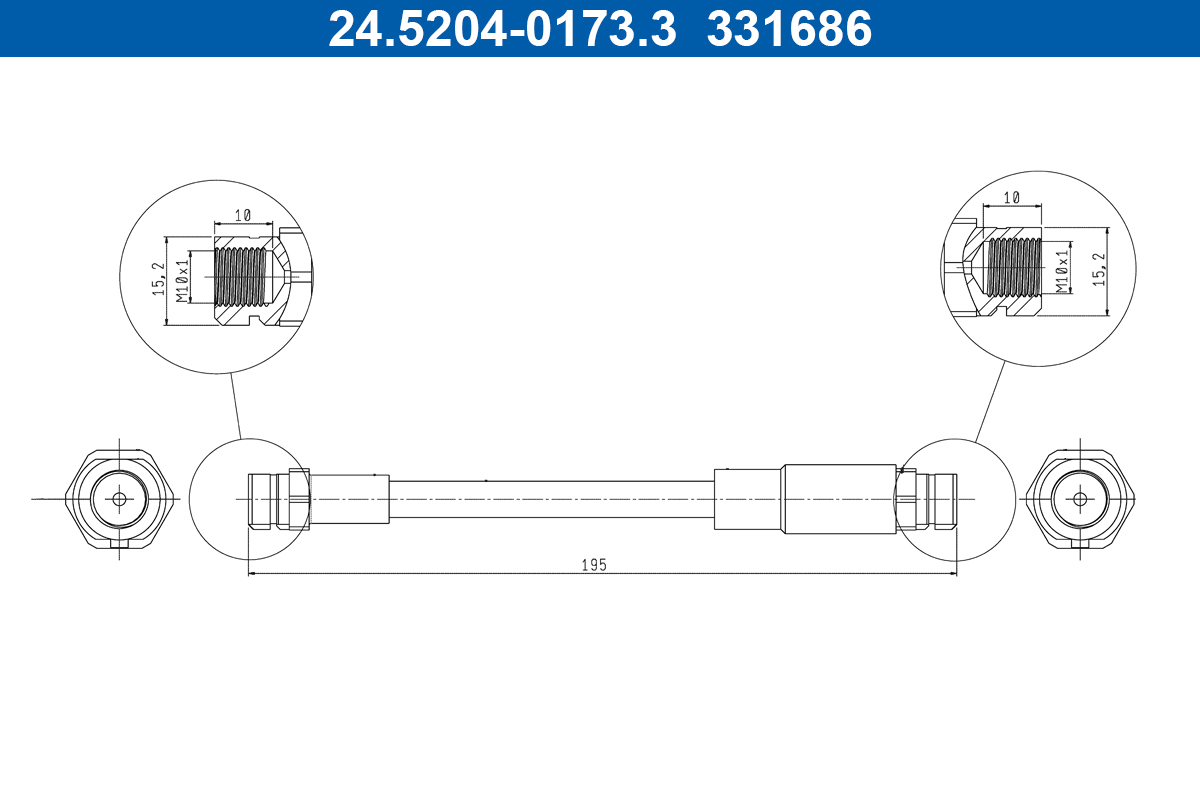 Furtun frana SKODA KAMIQ (NW4) 1.0 TGI CNG Benzina/Gaz metan (GNC) 90 cai ATE 24.5204-0173.3