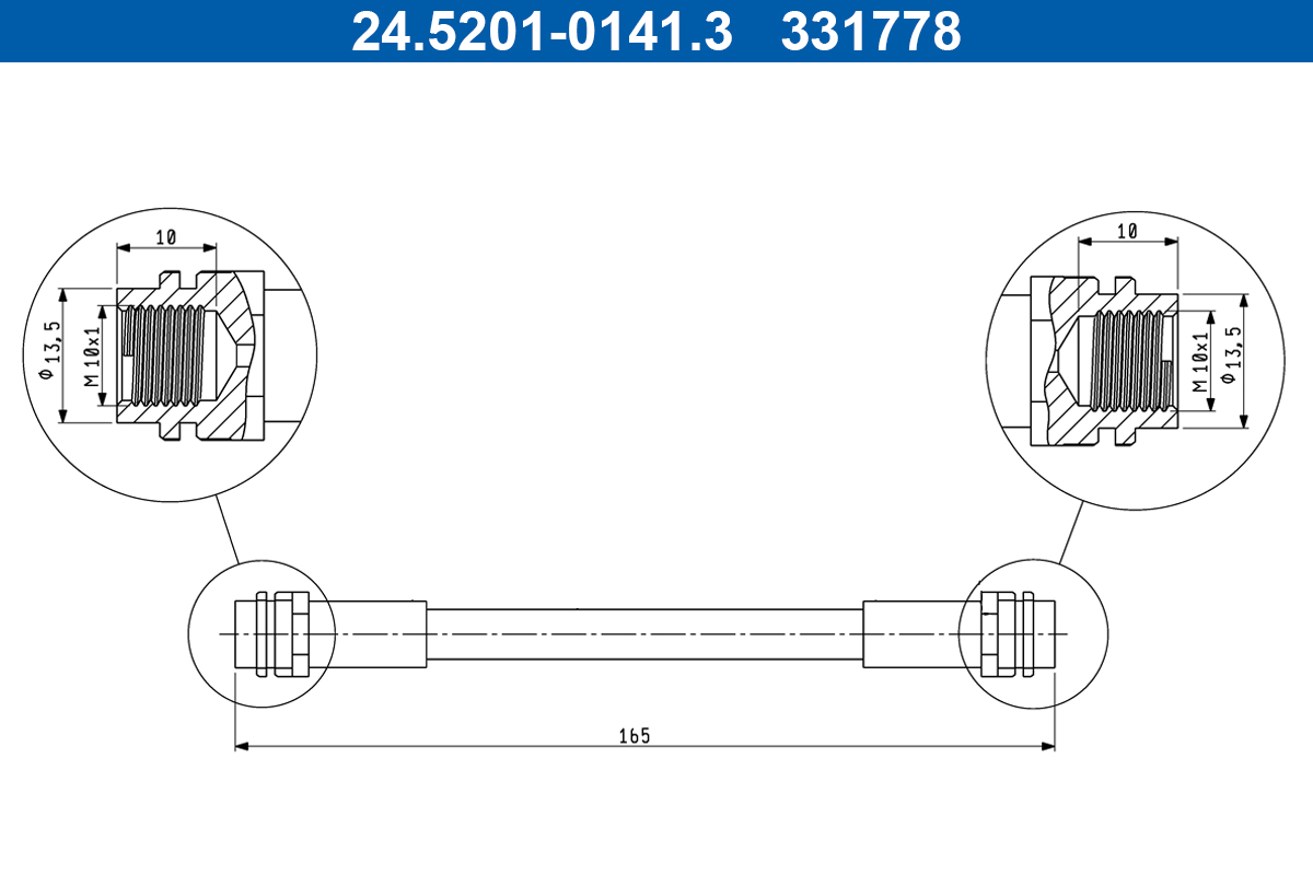 Furtun frana SKODA RAPID (NH3, NK3, NK6) 1.2 TSI benzina 105 cai ATE 24.5201-0141.3