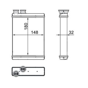 Schimbator caldura incalzire habitaclu SKODA RAPID (NH3, NK3, NK6) 1.6 TDI diesel 115 cai MAHLE ORIGINAL AH 265 000S