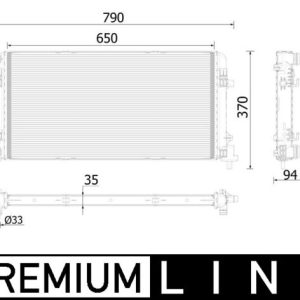 Radiator racire motor SKODA RAPID Spaceback (NH1) 1.6 TDI diesel 90 cai MAHLE ORIGINAL CR 2222 000P