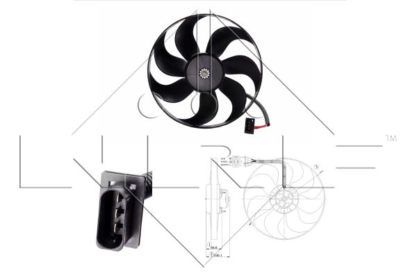 Ventilator radiator SKODA ROOMSTER (5J7) 1.4 LPG Benzina/Autogaz (GPL) 86 cai NRF 47204